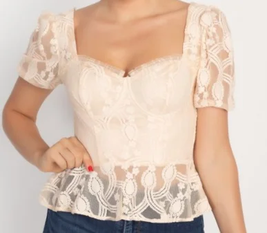 Victoria lace blouse- creamStreetwear Shirts