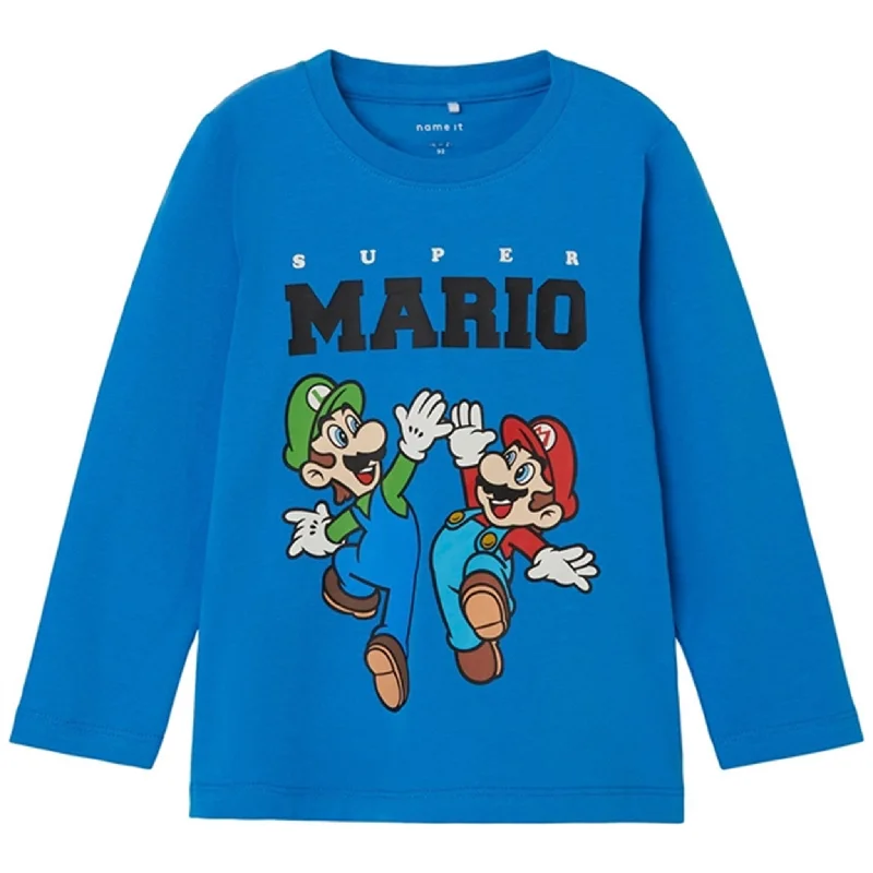 Name it Brilliant Blue Jubber Mario BlouseFitted Shirts