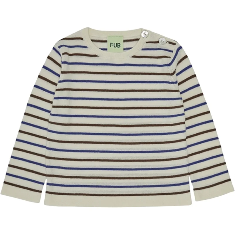 FUB Baby Contrast Striped Blouse Ecru/Cobolt/MaroonLounge Shirts