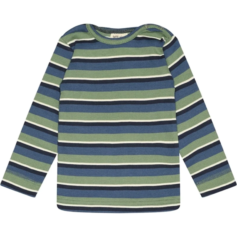 Petit Piao Spring Green/Moonlight Blue Modal BlouseHemp Shirts