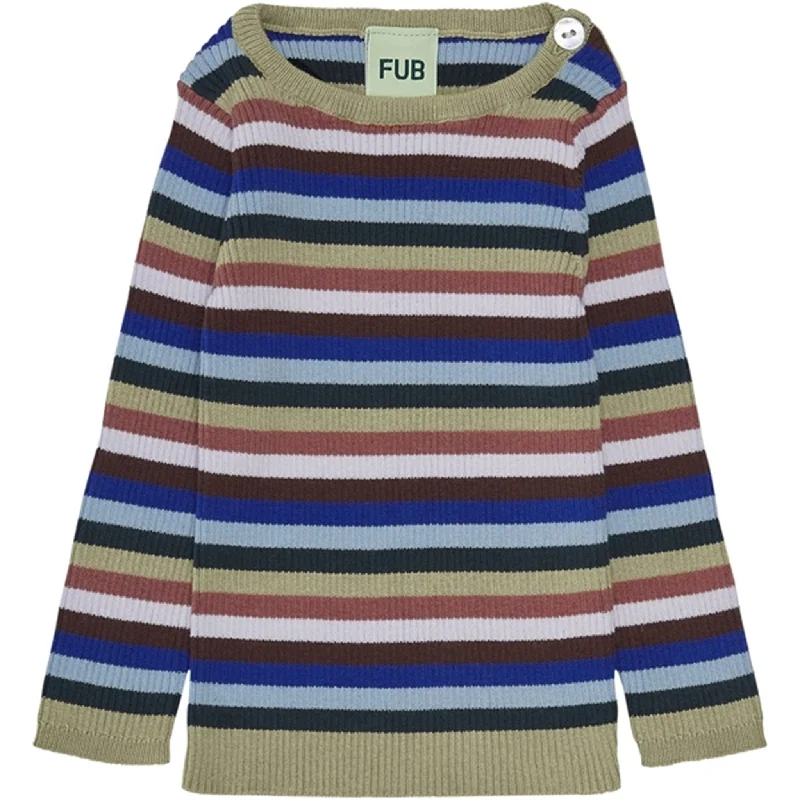 FUB Baby Striped Rib Blouse Multi StripePlush Shirts