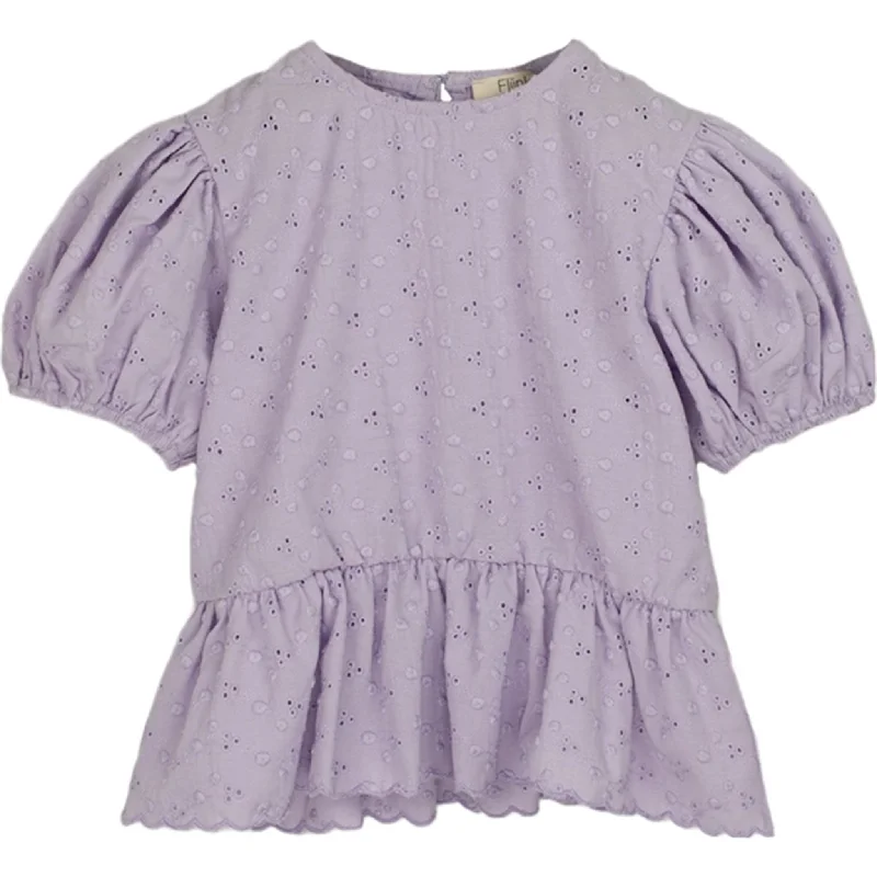 Fliink Lavendar Fog Mia Ss BlouseSheer Shirts