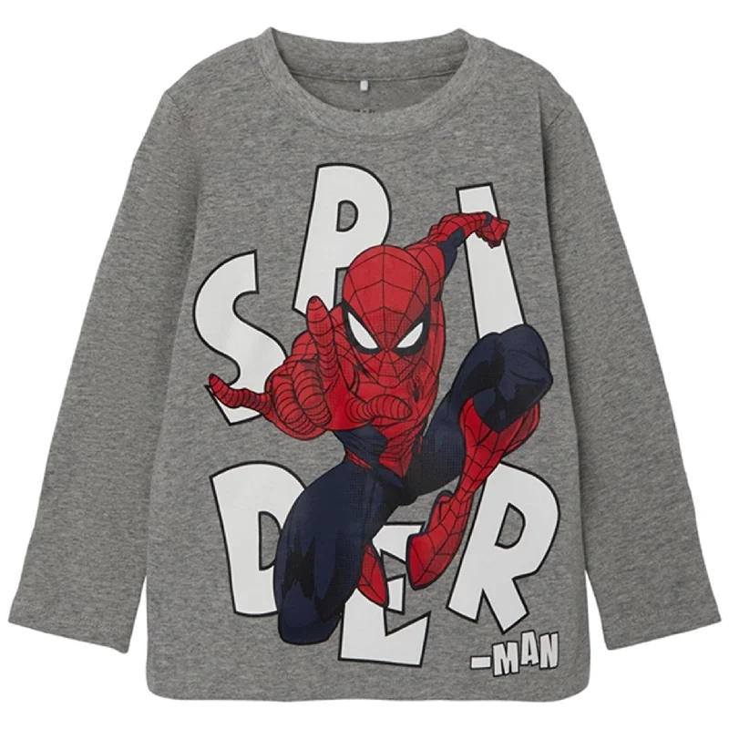 Name it Grey Melange Journey Spiderman BlouseRetro Shirts