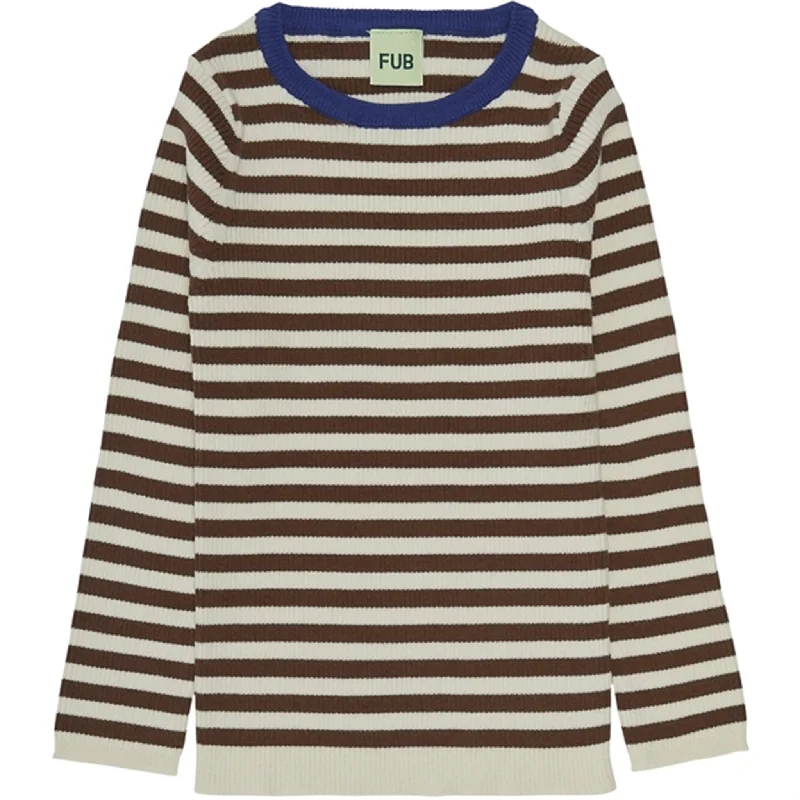 FUB Striped Rib Blouse Ecru/MaroonCycling Shirts