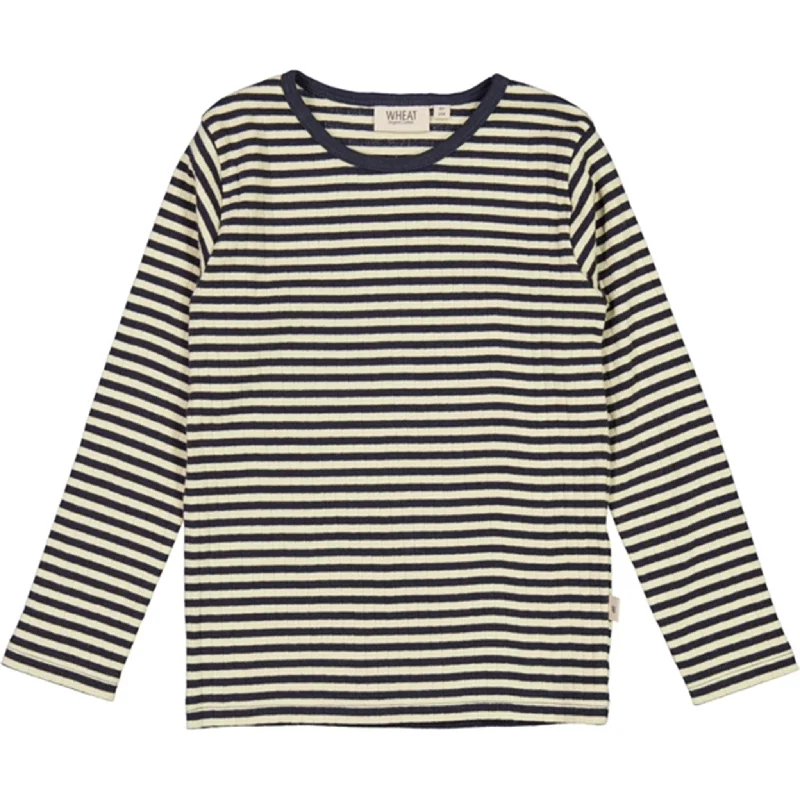 Wheat Midnight Stripe Striped BlouseMesh Shirts