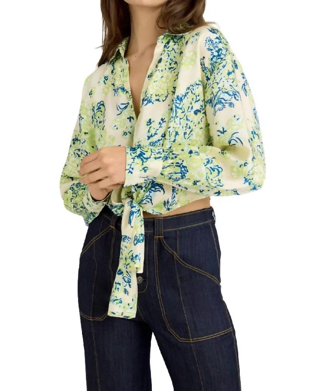 Seaside Bouquet Marianna Blouse In Light Plaster MultiRelaxed Fit Shirts