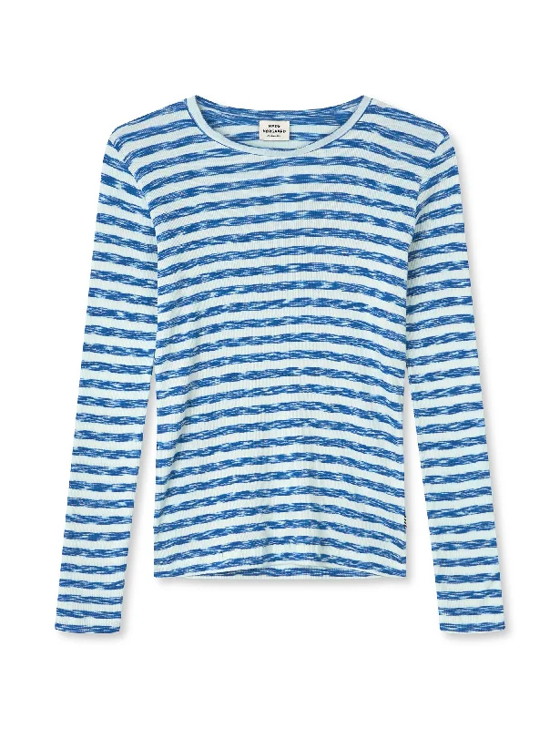 2x2 Cotton Stripe Talino Tee L/S, 2x2 Stripe Multi BlueGym T-Shirts