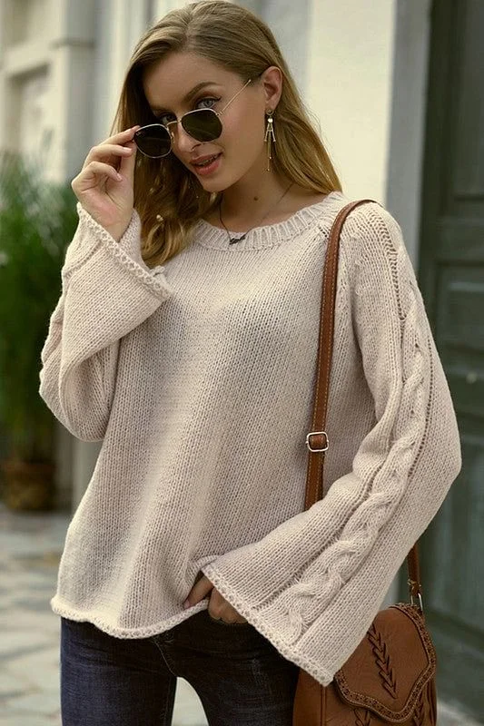 Embroidered Knit TopsBell Sweater