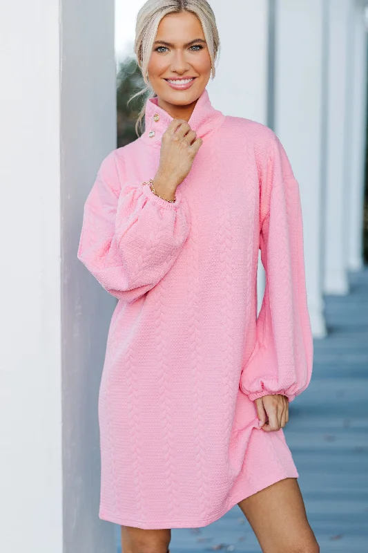 Retro Knit TopsWhat You've Been Looking For Pink Quilted Dress