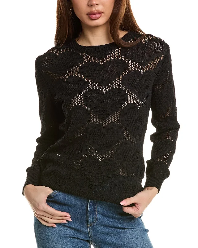 Scoop Neck Knit TopsANNA KAY Heart Sweater