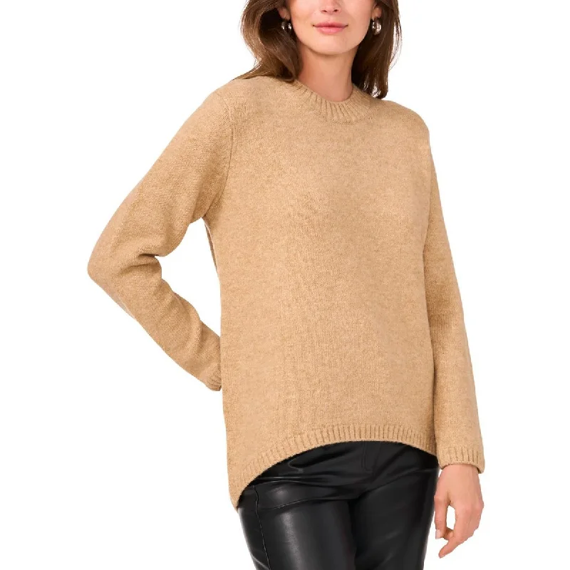 Cotton Knit TopsWomens Ribbed Trim  Knit Pullover Sweater