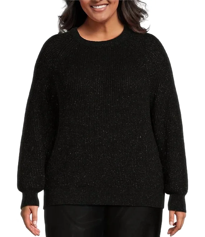 Skateboard Knit TopsShimmer Sweater In Black