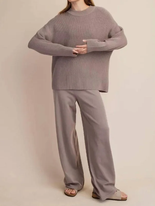 Branded Knit TopsSoft And Cozy Basic Sweater Set In Taupe