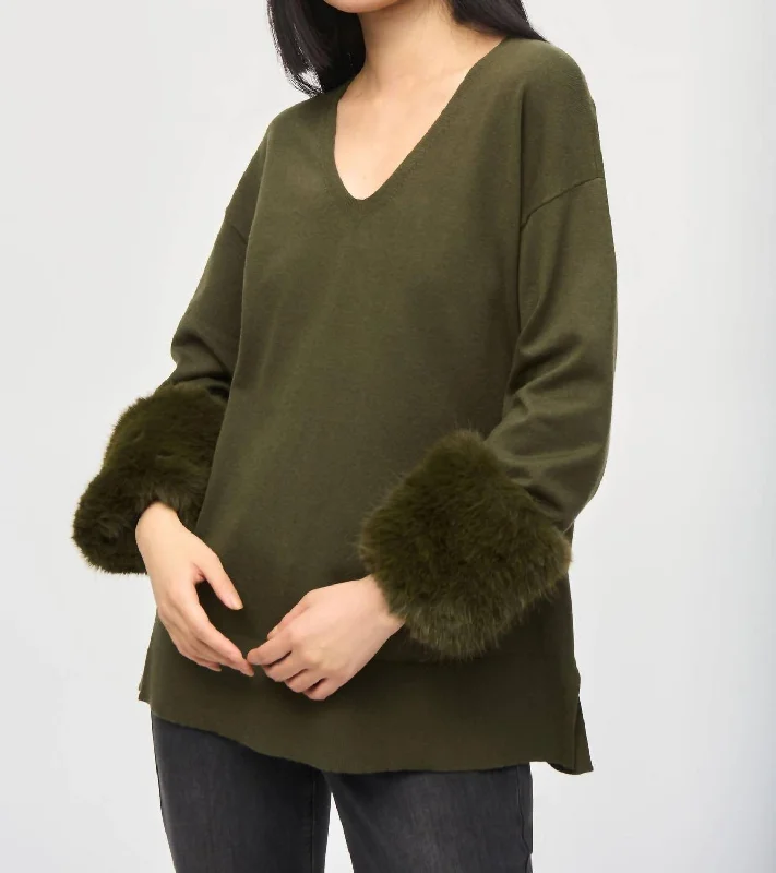 Plush Knit TopsKnit Tunic Sweater In Iguana