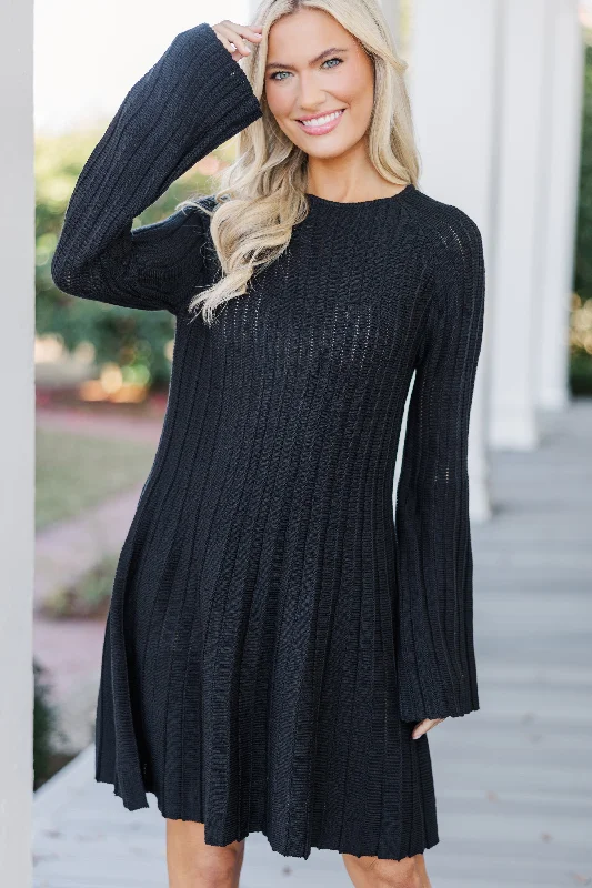 Button-Up Knit TopsAll The Help Black Sweater Dress