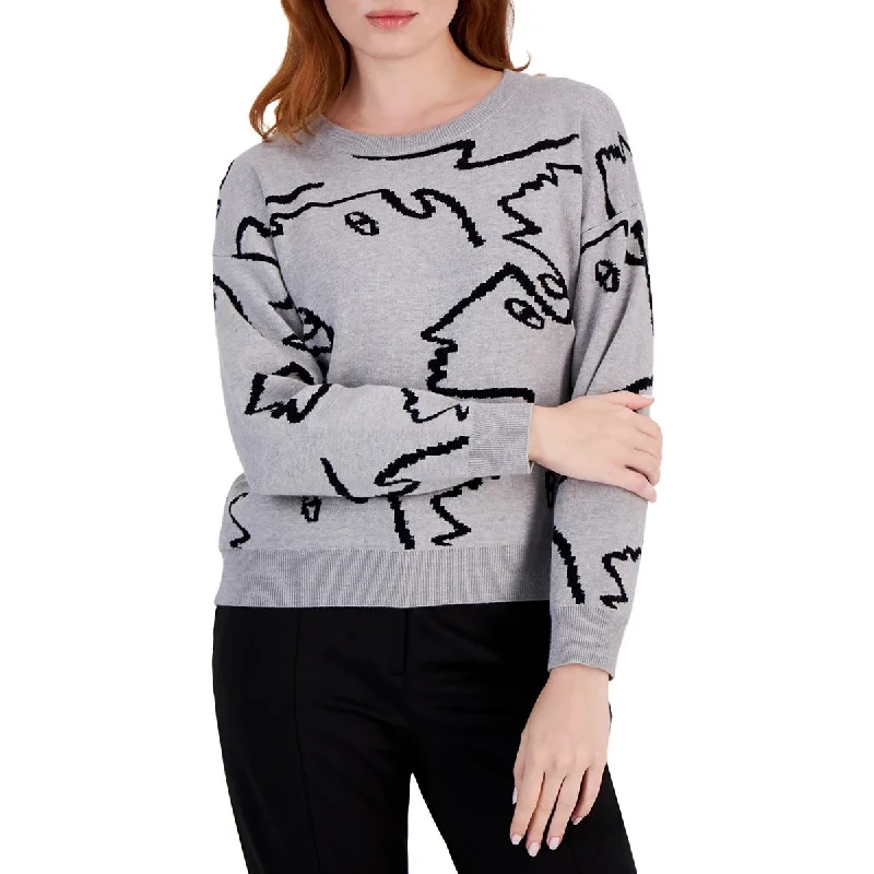 Off-Shoulder Knit TopsWomens Heathered Knit Pullover Sweater