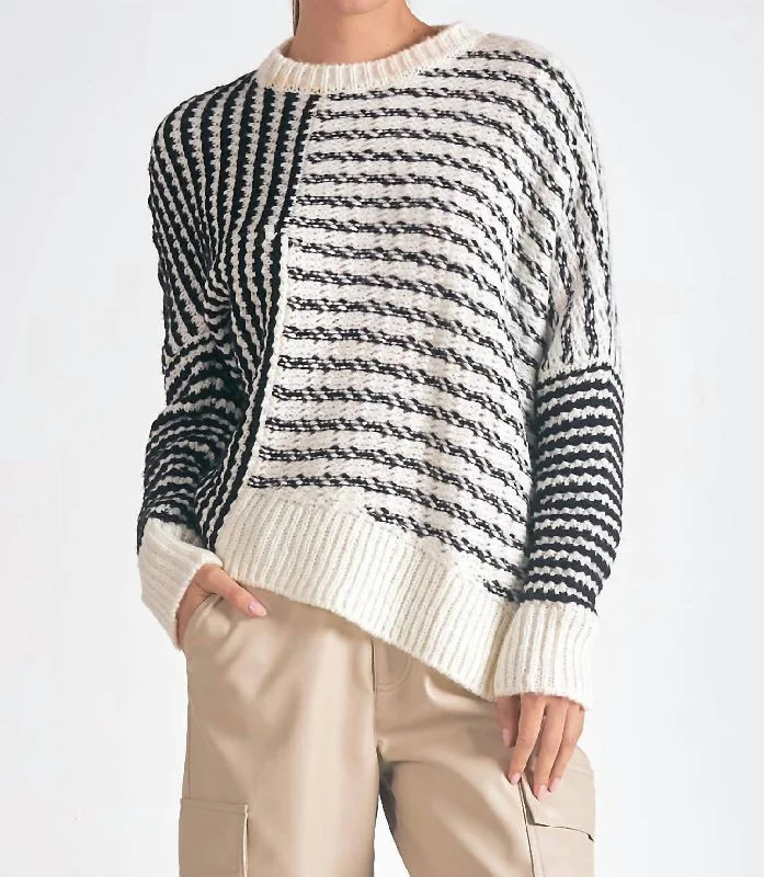 Spring Knit TopsMara Sweater In Black/white