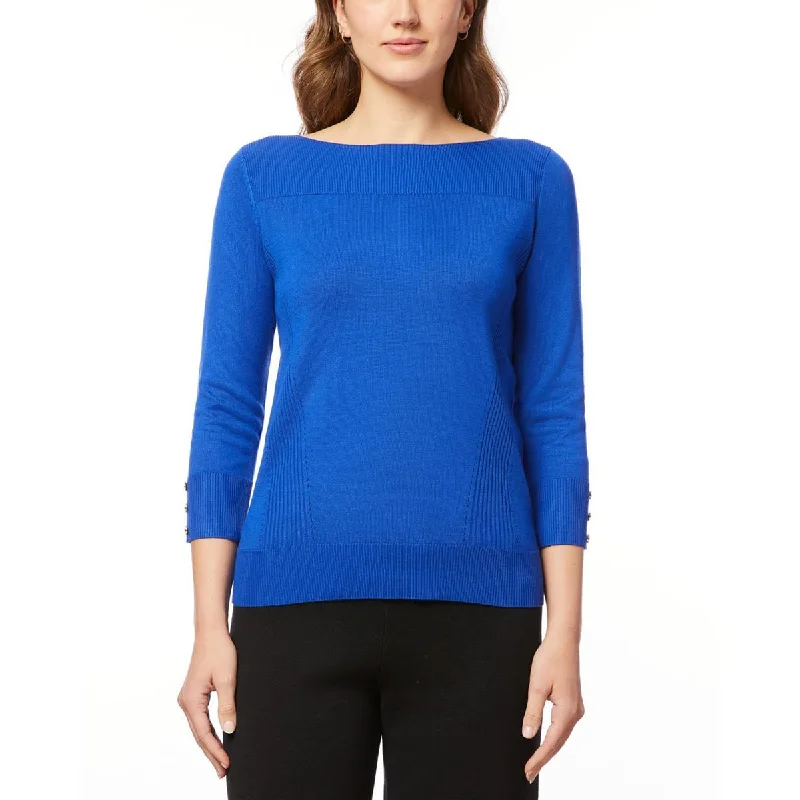 French Terry Knit TopsWomens Ribbed Knit Pullover Sweater