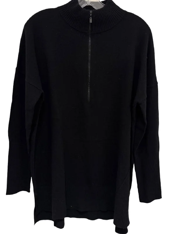 Skateboard Knit TopsWomen's Zip Mock Sweater In Black