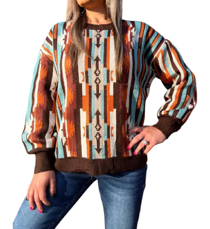 Hemp Knit TopsDrive Down Main Sweater In Multicolor