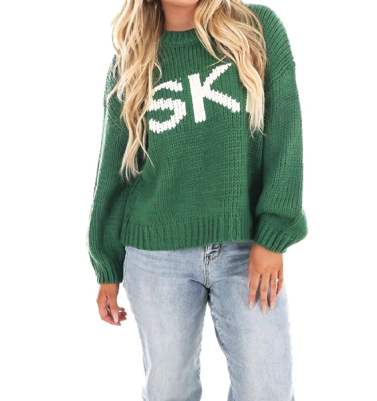 Thermal Knit TopsSki Doorbuster Sweater In Green