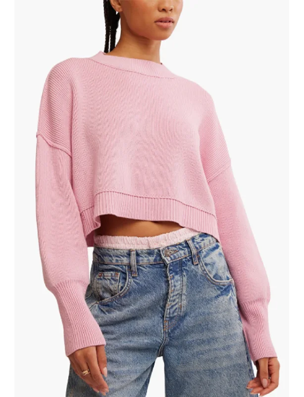 Cultural Knit TopsEasy Street Cropped Pullover, Lollipop