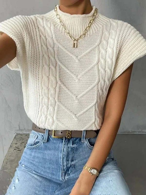 Plain Cap Sleeve Sweater Vest