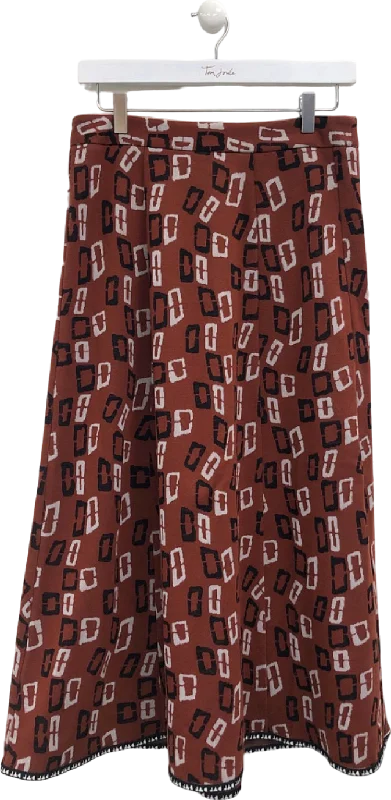 Diane Von Furstenberg Multi-Colour Geometric Print Midi Skirt UK 8