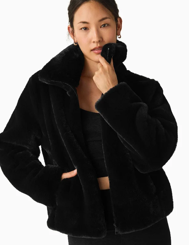 Faux Fur Jacket - BlackSheer Jackets