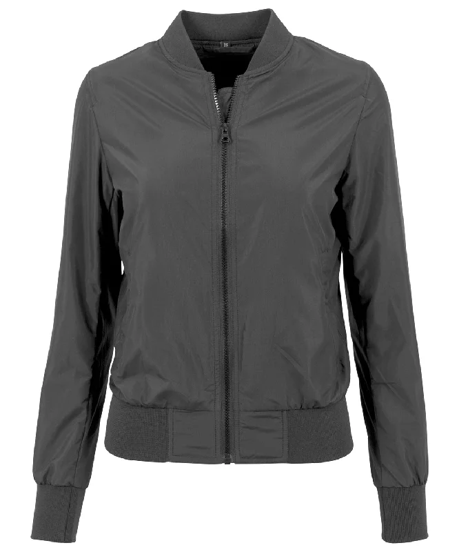 Womens nylon bomber jacket | BlackInsulated Jackets