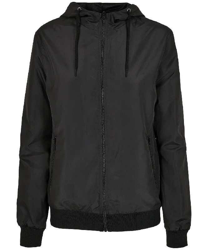 Womens recycled windrunner | Black/BlackStudded Jackets