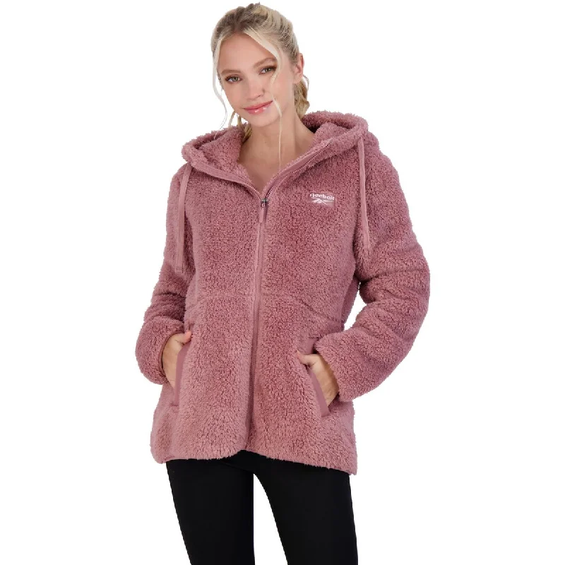 Double Monkey Fleece Womens Solid Casual Fleece JacketSequined Jackets