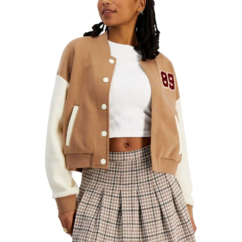 HIPPIE ROSE - Juniors' Varsity Bomber Jacket - Brown ComboRunning Jackets