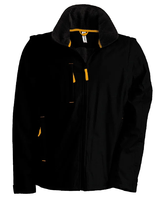 Score contrast detachable sleeve blouson jacket | Black/OrangeSummer Jackets