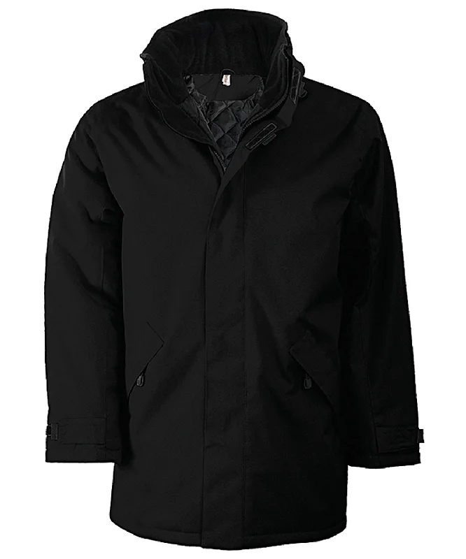 Quilted parka | Black/BlackRain Jackets